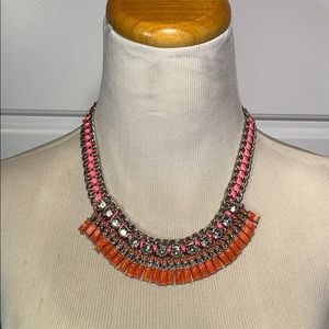 Like New Neon Pink Necklace with crystals.